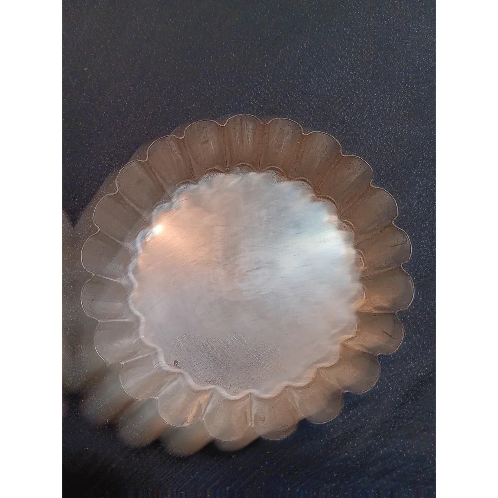 Le Cordon Bleu France Vintage Fluted‎ Tartlet Molds Set of 6 Silver Baking Pans
